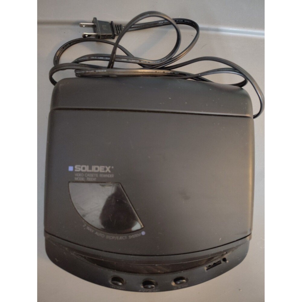 Solidex Model 7000XT Black VHS Video Cassette Rewinder 2-Way Tested And Works